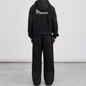 Nuevo Chándal de Invierno para Hombre al por Mayor, Estampado con Pedrería, de Alta Calidad, Diseño Lavado Ácido Ajustable, Totalmente Personalizado 100% - Product Image 4