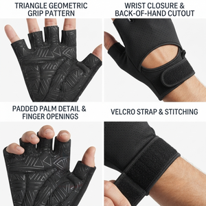 Custom Logo And Design Fingerless Sports <b>Gloves</b> Anti Slip Palm Design For Better Control During Weightlifting And Fitness Gear - Product Image 3