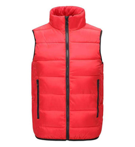 Chaleco Acolchado Naranja para Hombre, Cuello Alto, Cierre Frontal con Cremallera, Cortavientos, Informal, Ropa de Invierno, Color Sólido, Corte Regular, Poliéster/Algodón - Product Image 6