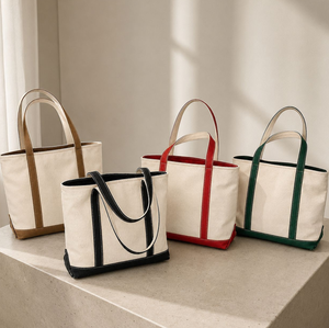 Large Capacity <b>Canvas</b> Tote Bag Women Shoulder Handbag Casual <b>Shopper</b> Bag Contrast Color - Product Image 6