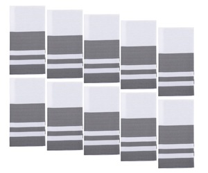 Ensemble de torchons de cuisine en coton rayé, fil teint écologique, blanc avec bords colorés, rectangulaires, tissés, lavables en machine pour usage domestique - Product Image 3
