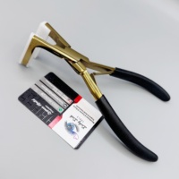 Outils pour extensions de cils Lucky Lash, usage professionnel, acier inoxydable, poignée noire, finition dorée, installation et retrait rapides des extensions de cheveux