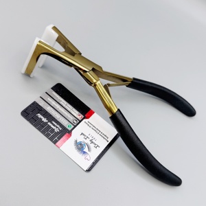Outils pour extensions de cheveux Lucky Lash, usage commercial, acier inoxydable, poignée noire, finition dorée, installation et retrait de micro-anneaux, perles, extensions de cheveux - Product Image 2