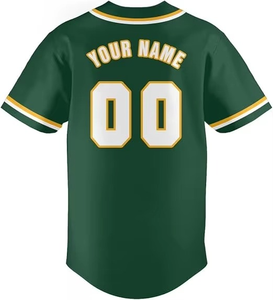 High Quality Baseball/Softball Uniform Shirt Heat-Transfer Printed Solid Short Sleeves 100% Polyester Breathable Team Jersey - Product Image 2