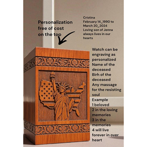 Wooden Urn with Engraved Quotes Memorial <b>Box</b> Eco-Friendly <b>Pine</b> Wood Cremation Urn by AYAANS - Product Image 2
