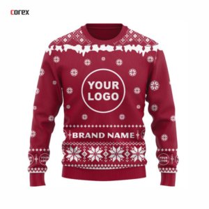 Suéter Navideño Personalizado Corex para Hombre, Sublimado con Estampado de Reno, Cuello Redondo, Personalizado con Nombre de Marca y Logotipo - Product Image 6