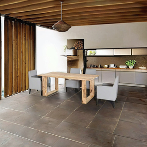 Modern Farmhouse Natural Solid Wood Dining <b>Table</b> 8 Seater U Shape Leg Light Wood Eco Friendly Hotel Home Furniture - Product Image 3