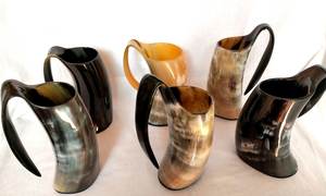 Chope en corne artisanale pour fêtes sur le thème des Vikings et événements médiévaux, chope authentique en corne de buffle pour boire de la bière, de l'ale ou du miad. - Product Image 4