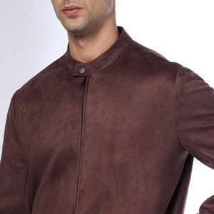 Veste en daim marron rétro pour homme, meilleur blouson court vintage en cuir crocheté, vêtement d'hiver pour homme, veste en daim - Product Image 5