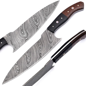 Cuchillo de Chef de Acero de Damasco Hecho a Mano, Cuchillo de Cocina Profesional, Afilado como una Navaja, Mango de Madera, OEM, ODM, Logotipo Personalizado, Venta al por Mayor - Product Image 1