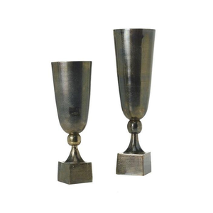 Vases à fleurs sur pied en aluminium moulé, faits à la main, grand format, pour la décoration de jardin et de maison – Nouveauté et best-seller de Modern Home - Product Image 2