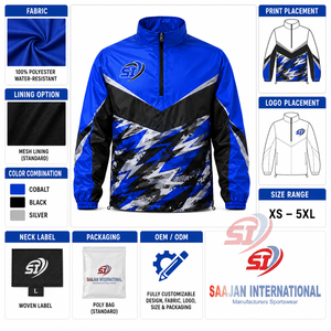 Custom Sports Windbreaker <b>Jacket</b> <b>Camo</b> Print Half Zip Teamwear OEM ODM Wholesale Manufacturer - Product Image 3