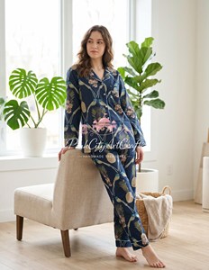 Conjunto de Pijama Elegante de Verano para Mujer, Hecho a Mano con Algodón 100%, Dos Piezas, Transpirable y de Secado Rápido - Product Image 5