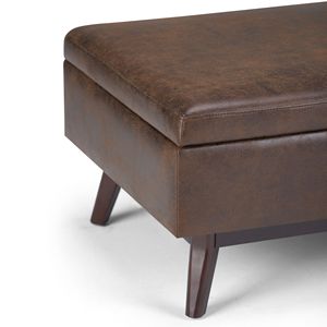 Owen - Mesa de centro otomana de almacenamiento en marrón castaño envejecido, taburetes y otomanas - Product Image 3