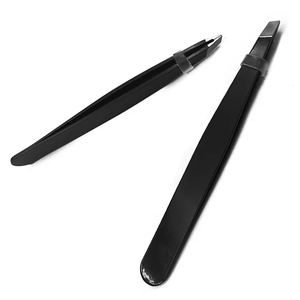 Pinces à épiler en acier inoxydable de haute qualité à pointe fine et inclinée, écologiques, réutilisables, durables, vente en gros, accessoires de maquillage OEM - Product Image 1