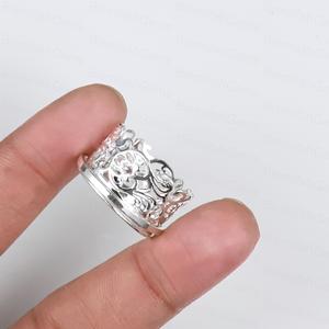 925 Sterling <b>Silver</b> Plated Crown Intricate Filigree Cutout Band For Women Vintage Tiara Princess Band Handmade Heirloom <b>Ring</b> - Product Image 5