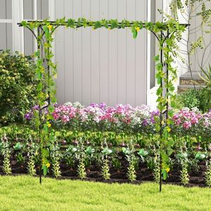 Arche de jardin en métal de 81 pouces, auvent et pergola pour plantes grimpantes - Product Image 6