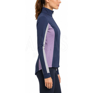Veste d'équitation pour femmes, haute performance, tissu softshell léger en spandex, protection contre le vent, poches zippées sécurisées - Product Image 6