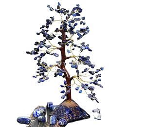 Base de pirámide orgonita de 300 chips al por mayor, árbol de piedras preciosas de lapislázuli, artesanías de piedra semipreciosa Natural para curación de Reiki Feng Shui - Product Image 1