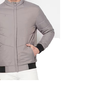Dernier modèle de veste matelassée pour homme grande taille, haute qualité, 100% polyester, coupe-vent et respirante avec col montant - Product Image 3