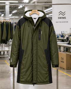 Custom Sports Swim <b>Parka</b> Windproof <b>Waterproof</b> Long Hooded <b>Jacket</b> with Warm Fleece Lining for Coaches Swimmers and Athletes - Product Image 6