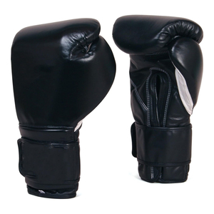 Guantes de Boxeo de Cuero Sintético Negro de Alta Calidad - Guantes de Entrenamiento Duraderos con Soporte de Muñeca con Cierre de Gancho y Bucle para Hombres y Mujeres - Product Image 6