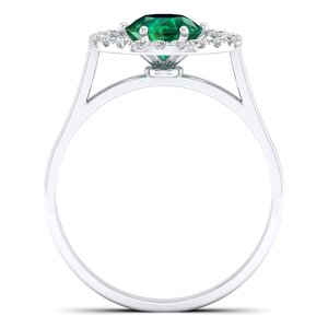 REYES - Anillo de Plata de Ley 925 con Esmeralda y Moissanita de Claridad VVS, Anillos de Compromiso para Mujer, Joyería Fina - Product Image 4