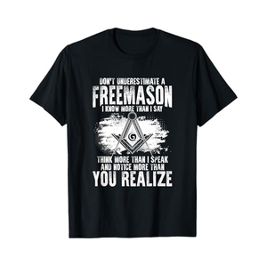 T-shirts maçonniques imprimés avec texture floquée, motif boussole carrée, design dégradé, motifs tribaux, motto maçonnique - Product Image 1