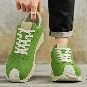 Zapatillas Deportivas Retro para Hombre 2025, Cómodas, de Corte Bajo, de Gamuza y Cuero Verde, con Plataforma - Product Image 2