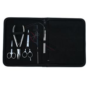Kit de herramientas comerciales para extensiones de cabello plateadas con alicates de crimpado de microperlas, enhebrador de gancho, peine de cola de rata, clips de estilizado y anillo para dedo - Product Image 5