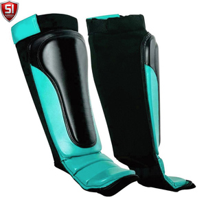 Protège-tibias de boxe pour entraînement de combat, protection de la cheville et du cou-de-pied, chauffe-jambes MMA Muay Thai, protège-tibias légers en PU - Product Image 5