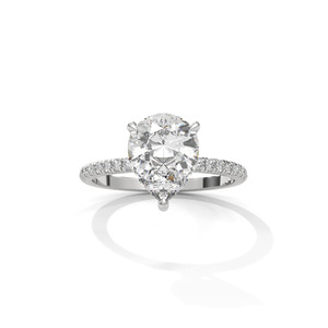 Pear Cut Moissanite Engagement <b>Ring</b> White Gold Plated 925 Sterling <b>Silver</b> Prong <b>Set</b> Wedding Band for Women - Product Image 4