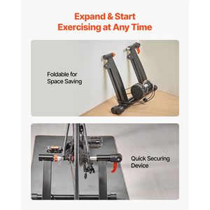 Vélo d'entraînement magnétique pliable compatible avec roues 26, 29, 700C, 6 niveaux de résistance, support pour vélo d'appartement, accessoire de vélo stationnaire - Product Image 5