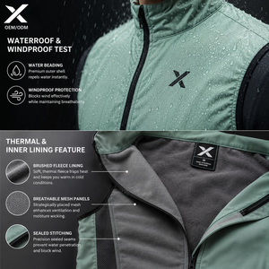 Maillot de cyclisme pour homme X Sports City, gilets à manches longues, respirant, en spandex et polyester, veste aérodynamique avec logo frontal pour la course sur route et le triathlon - Product Image 4