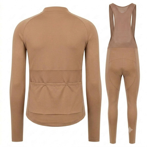 Conjunto de ciclismo personalizado al por mayor para hombre, color marrón claro, kit de ciclismo de carreras, ligero, transpirable, pantalones con tirantes, kit de ciclismo - Product Image 2