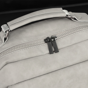 Classic PU Leather Travel Backpack Unisex Adjustable Strap Zipper Hasp Closure 20-35L Daily Use with <b>USB</b> <b>Charging</b> <b>Port</b> - Product Image 5