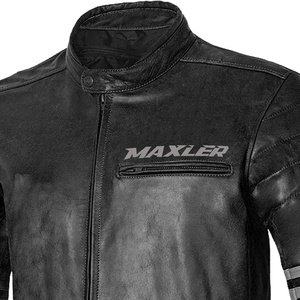 Men's Slim Fit Motorcycle Biker Leather Jacket Windproof OEM Custom Fashion Motorbike Coats Wholesale Leather Clothing - Product Image 4