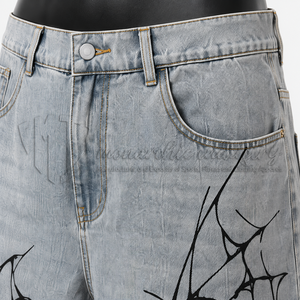 Pantalones Cortos de Mezclilla Holgados para Hombre, Estilo Vintage, Lavados, Largos hasta la Rodilla, Estilo Urbano - Product Image 6