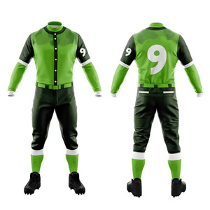 Uniforme de baseball pour homme, vert olive et blanc, manches longues, boutons sur le devant, respirant, coupe classique, vêtements pour toutes les saisons - Product Image 6