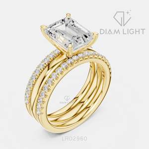 Bague de mariage en or blanc 14 carats avec diamant de laboratoire taille émeraude 2,83 carats, certifiée IGI, bijou raffiné, cadeau pour fiançailles, mariage ou anniversaire - Product Image 6