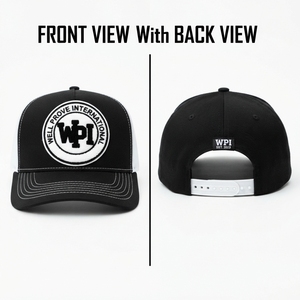 Casquette de baseball noire 5 panneaux en toile de coton premium 300 GSM avec logo brodé 3D surélevé personnalisé, casquette trucker snapback sandwich - Product Image 6