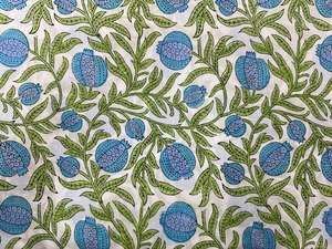 Tissu en coton pur 100% biologique indien imprimé au bloc, motif estampé à la main au mètre - Pour la décoration intérieure et la confection de sacs - Product Image 5