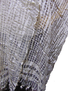 Élégant foulard long en soie transparente pour femme, jacquard à carreaux, accessoire de mode tissé, toutes saisons, blanc, fait main - Product Image 5