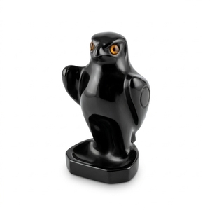 Figurines d'animaux sculptées en marbre de faible coût et de haute qualité, faucon avec yeux noirs et rouges, style art populaire, couleur personnalisée, en pierre - Product Image 1