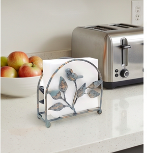 Porte-serviettes élégant en fonte, motif oiseau et arbre, design vintage, parfait pour la table, le bureau et la décoration intérieure - Product Image 2