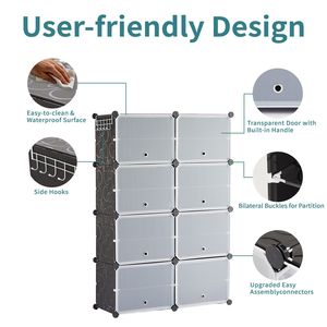 Scarpiera a 8 livelli smontabile e impilabile con anta - Product Image 6