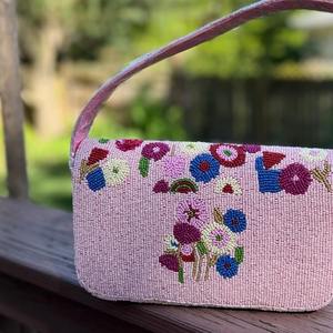 Pochette de soirée vintage Firoja pour femme, sac enveloppe en métal style indien, avec logo, mosaïque de pierres, perles et travail artisanal, à porter à l'épaule - Product Image 6