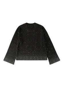 เสื้อยืดแขนยาวสไตล์โกธิคพิมพ์ลายเพชรระยิบระยับสำหรับผู้ชาย รุ่น Rainbow Spray Cropped  ตกแต่งด้วยคริสตัล - Product Image 2