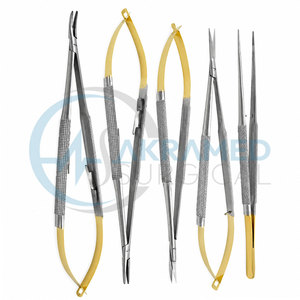 Juego de 5 Piezas de Microcirugía TC Castroviejo con Casete de Esterilización, Portaagujas Oftálmico, Instrumentos con Certificación CE - Product Image 4