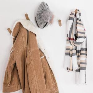 Porte-manteau mural en bois contemporain, en bois dur de qualité supérieure, forme ronde, pour maisons modernes, hôtels, cafés et magasins de détail - Product Image 3